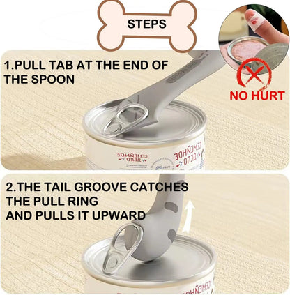 Pet Spoon – Can Opener & Sealing Lid for Pet Food Cans
