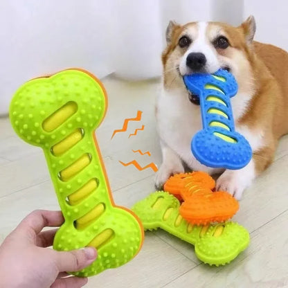 Squeaky Rubber Bone Chew Toy