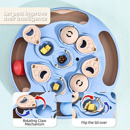 Interactive Cat Puzzle Toy – Rotating Treat Dispenser