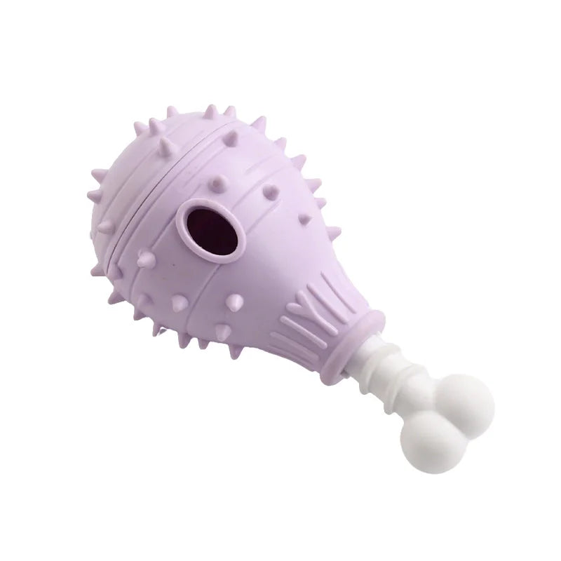 Interactive Dog Treat Dispensing Chew Toy – Chicken Leg
