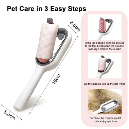 3-in-1 Pet Brush with Water Tank for Cats & Dogs
