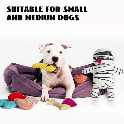 MummyMonster 9-in-1 Squeaky Dog Toy with Hidden Organs