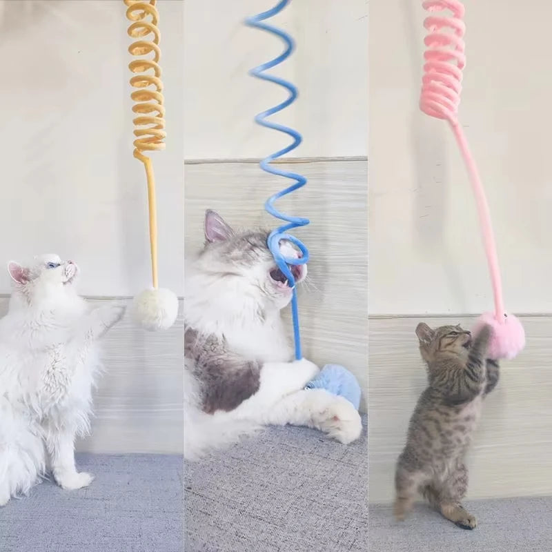 Self-Play String Toy for Kittens with Ball
