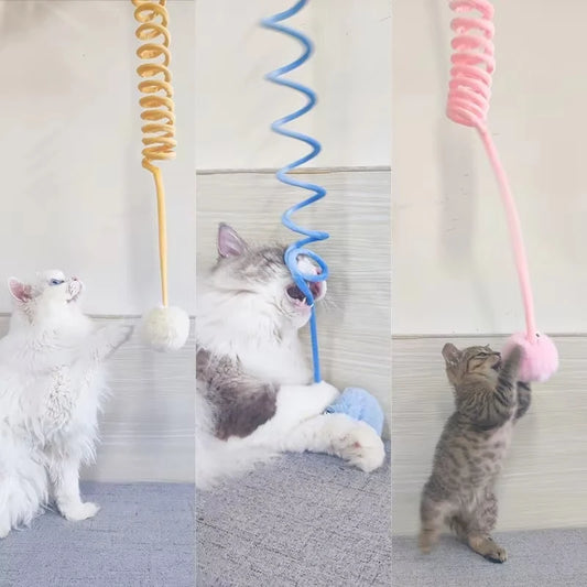 Self-Play String Toy for Kittens with Ball