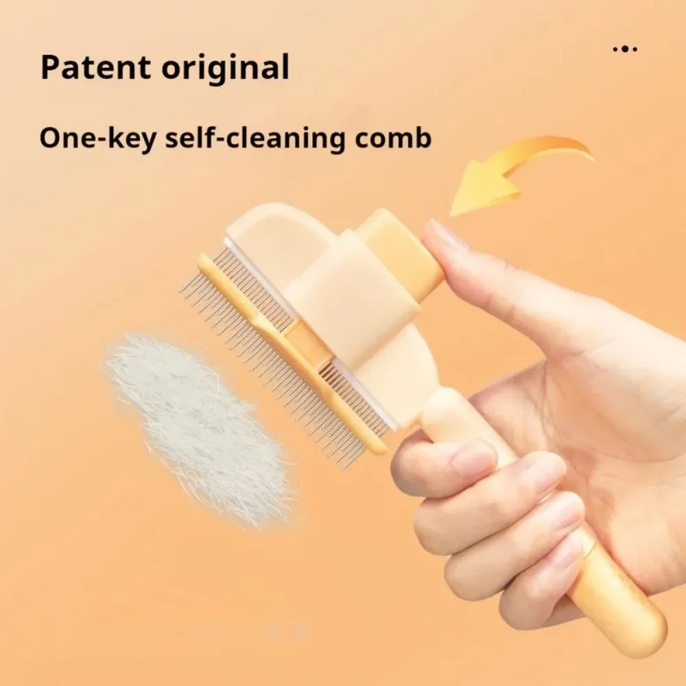 Self-Cleaning Grooming Comb – Pet Hair Remover for Cats & Dogs