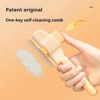 Self-Cleaning Grooming Comb – Pet Hair Remover for Cats & Dogs