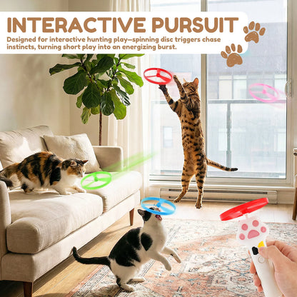 PounceFly - Rechargeable Flying Disc Cat Launcher