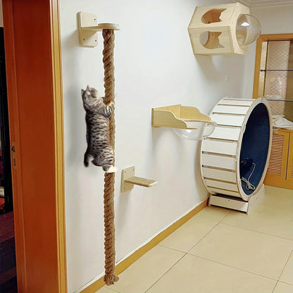 Wall-Mounted Sisal Rope Cat Tree