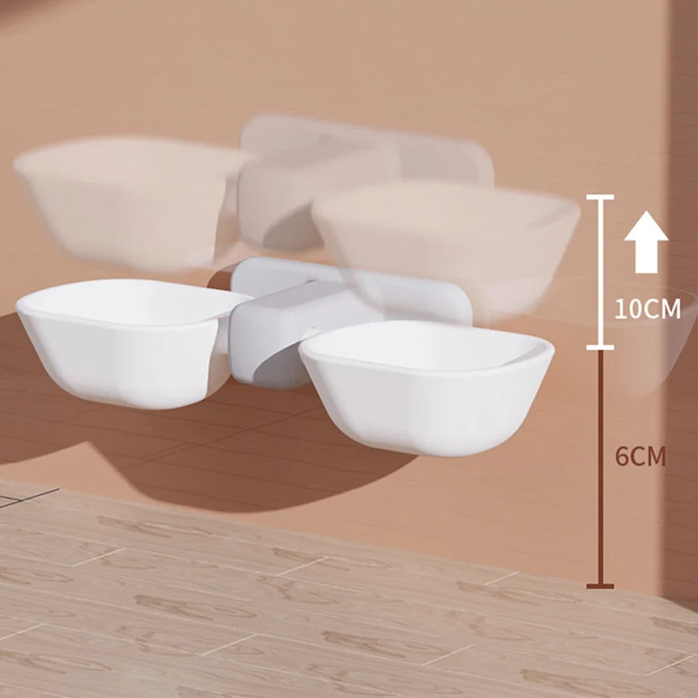 Wall-Mounted Adjustable Pet Feeding Bowl