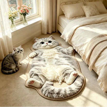 Chubby Tabby Cat Shaped Rug 🐱🤎