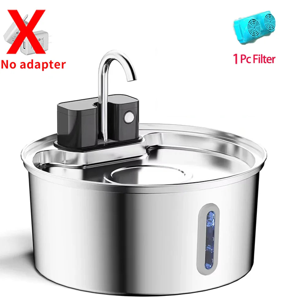 PureFlow Wireless Stainless Steel Pet Water Fountain