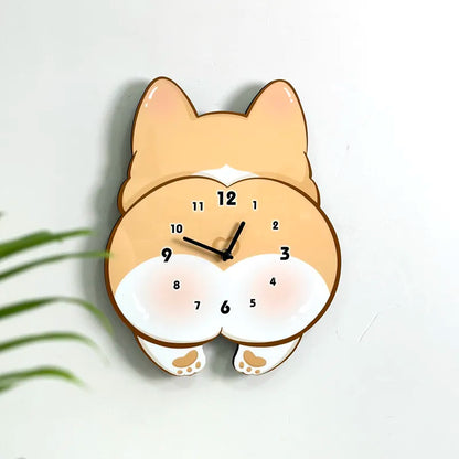 ShibaTime – Cartoon Animal Wall Clock 🐕🕐