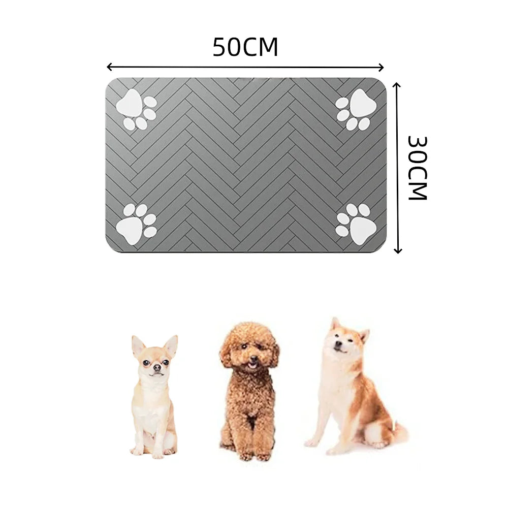 Absorbent Pet Feeding Mat – Quick Dry Dog Food & Water Bowl Mat