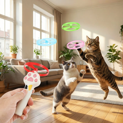 PounceFly - Rechargeable Flying Disc Cat Launcher