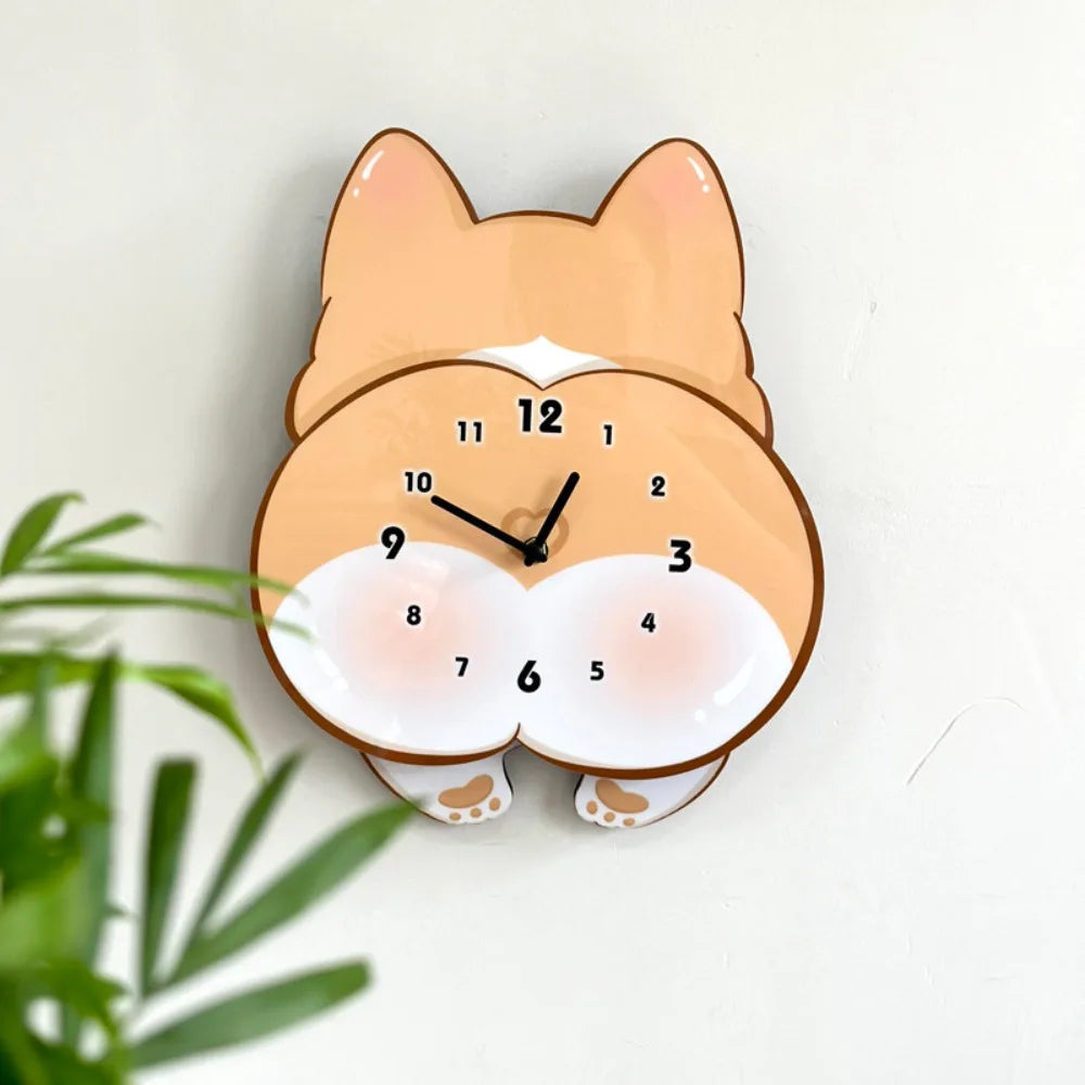 ShibaTime – Cartoon Animal Wall Clock 🐕🕐