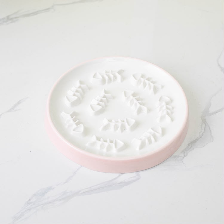 FishBone Slow Feed Pet Bowl