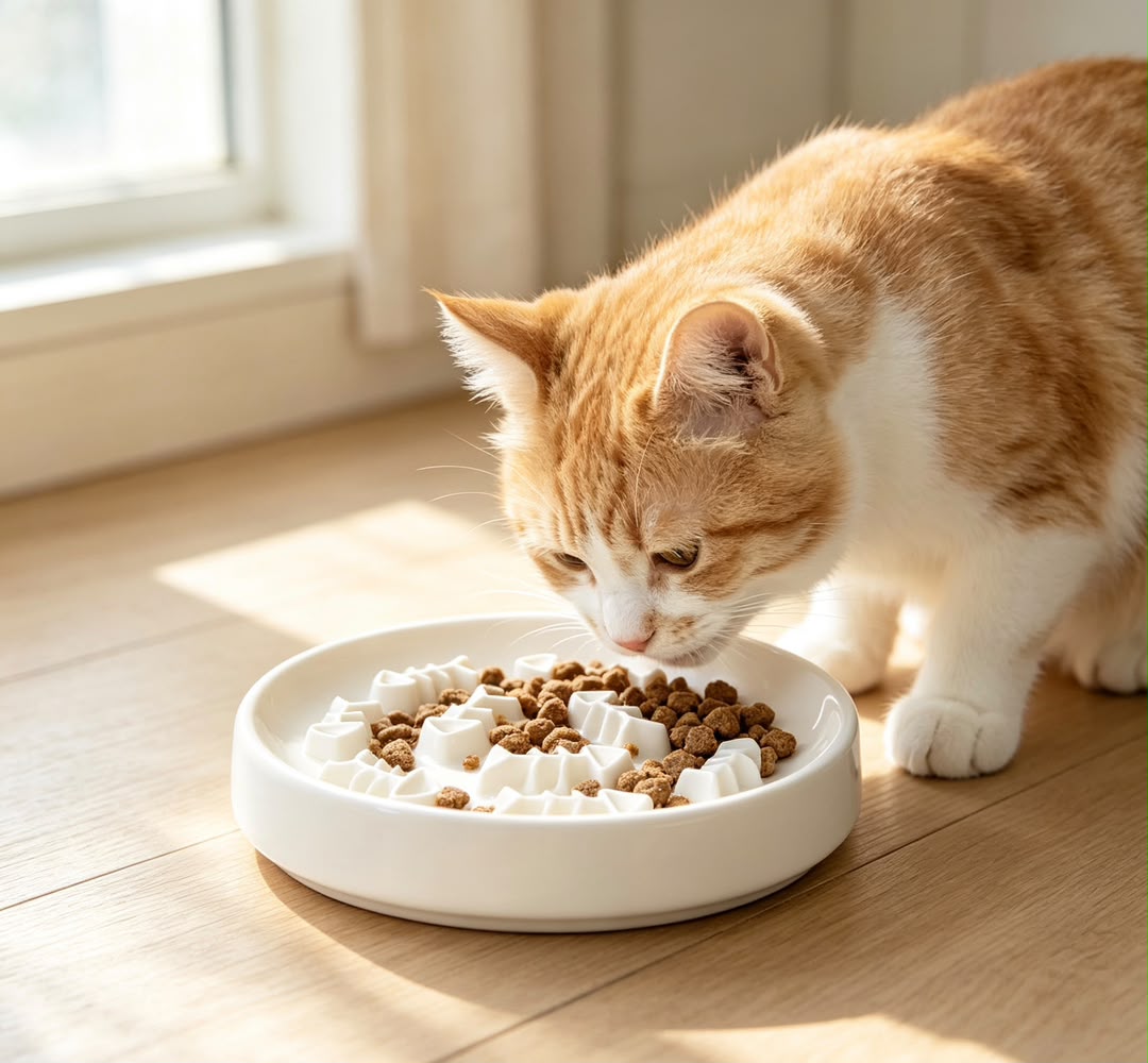 FishBone Slow Feed Pet Bowl