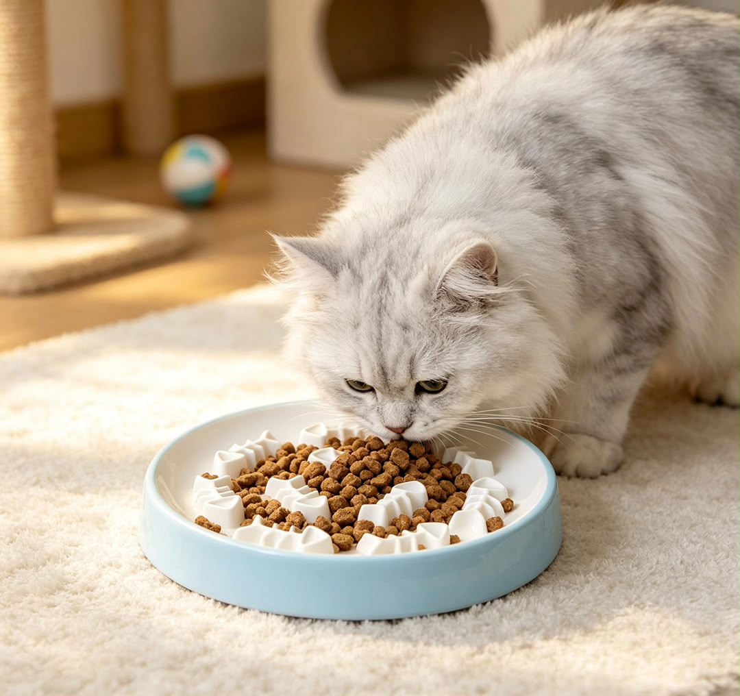 FishBone Slow Feed Pet Bowl